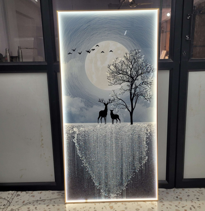 Modern Crystal Painting Set with LED Light – Elevate Your Decor