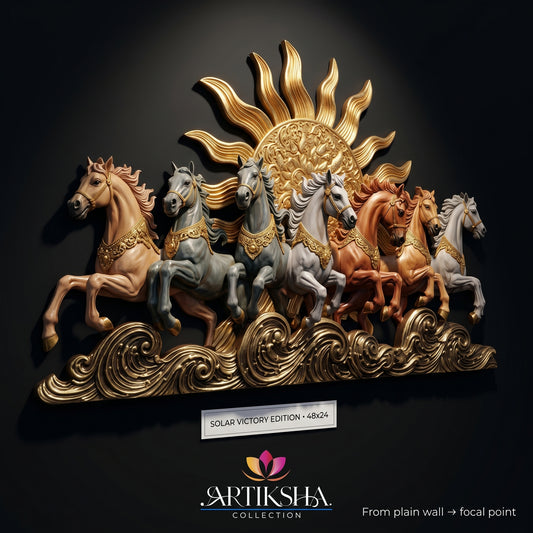 Seven Galloping Horses 3D Wall Art – Solar Victory Edition