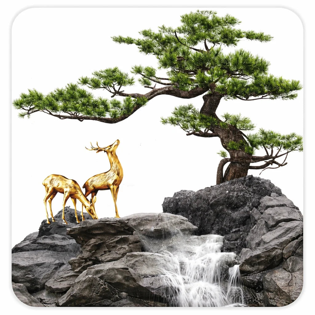 Majestic Waterfall & Prosperity Tree 3D LED Wall Art