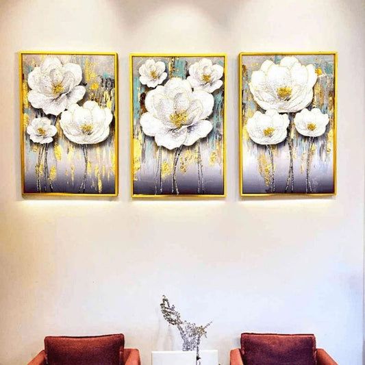 Set of 3 Crystal Glass Painting For Wall Decor