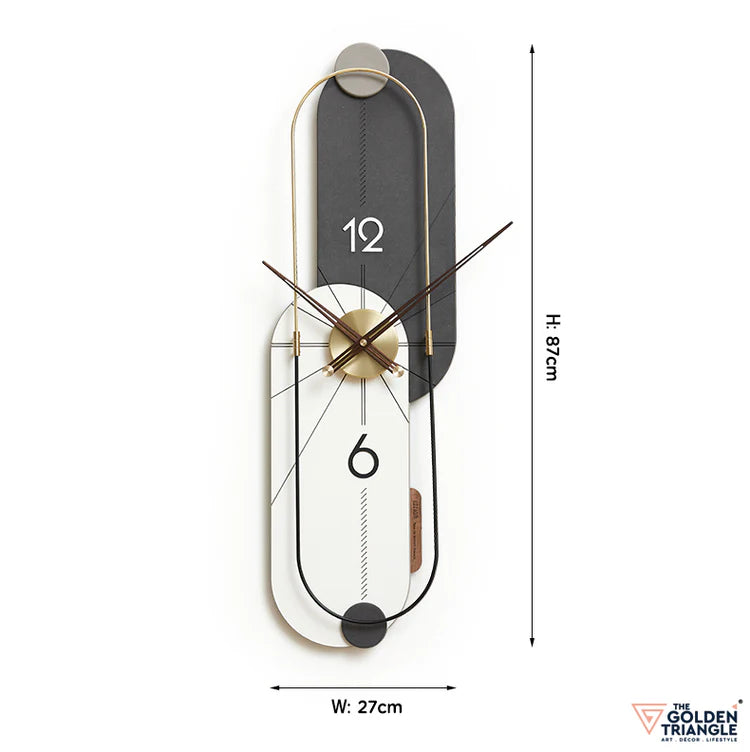 Estella Collection Vertical Wall Clock: A Modern Masterpiece 34 x 11 Inch