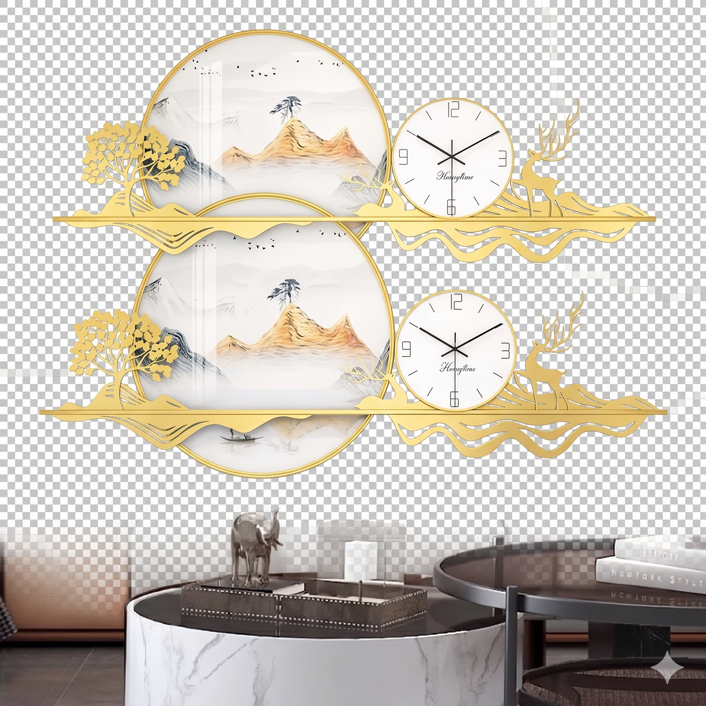 Tranquil Mountain Vista Wall Clock Decor