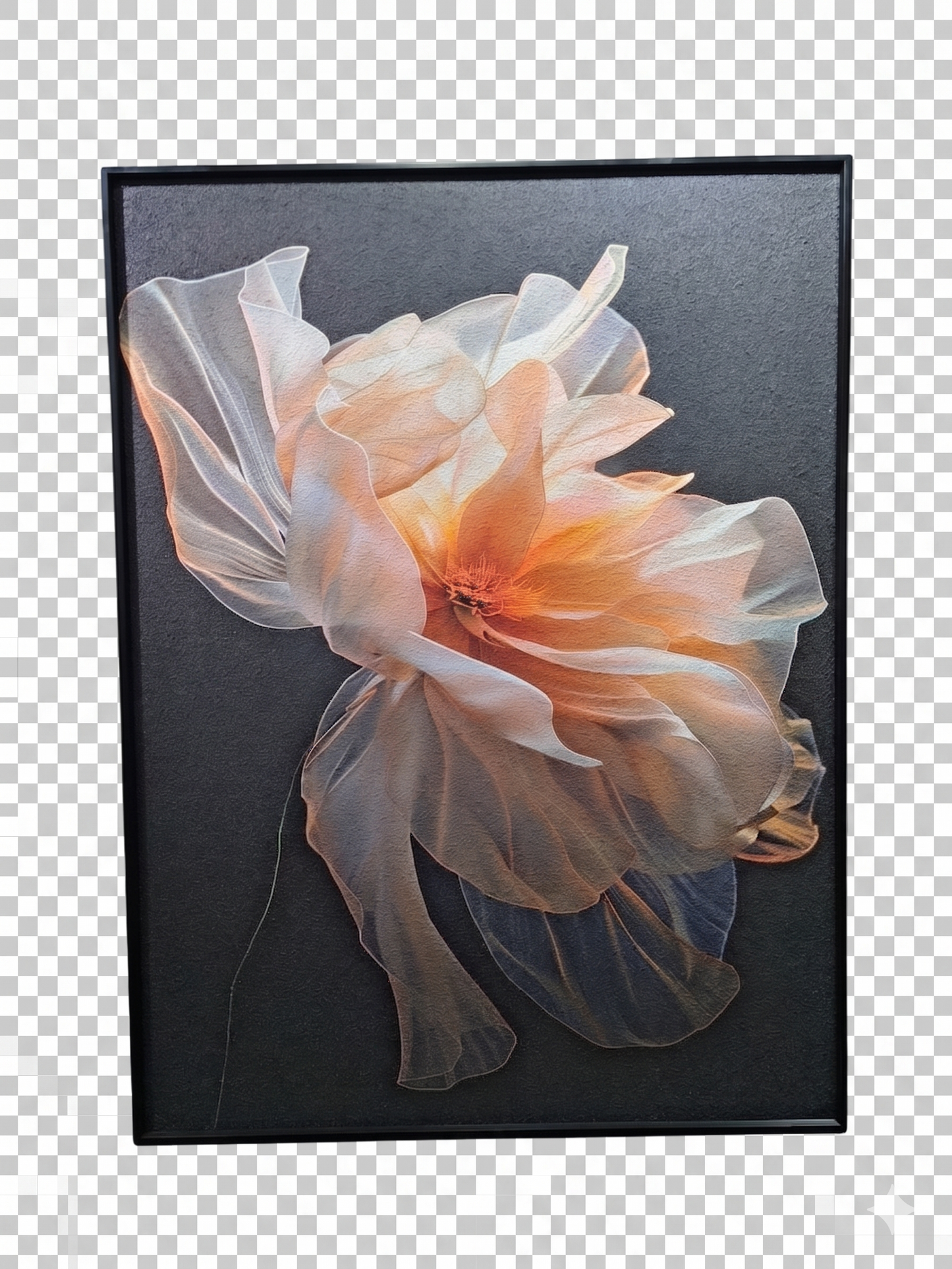 Ethereal Bloom Sandstone Texture Art – Premium Framed Floral Wall Decor