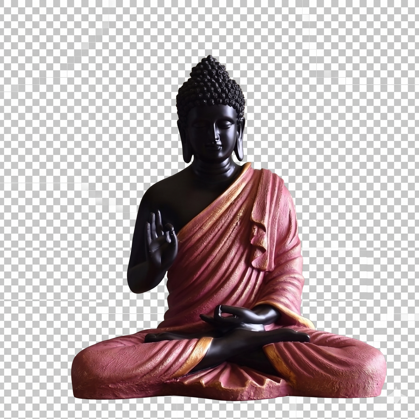 Crimson Sage Meditating Buddha Statue – Hand-Finished Zen Masterpiece