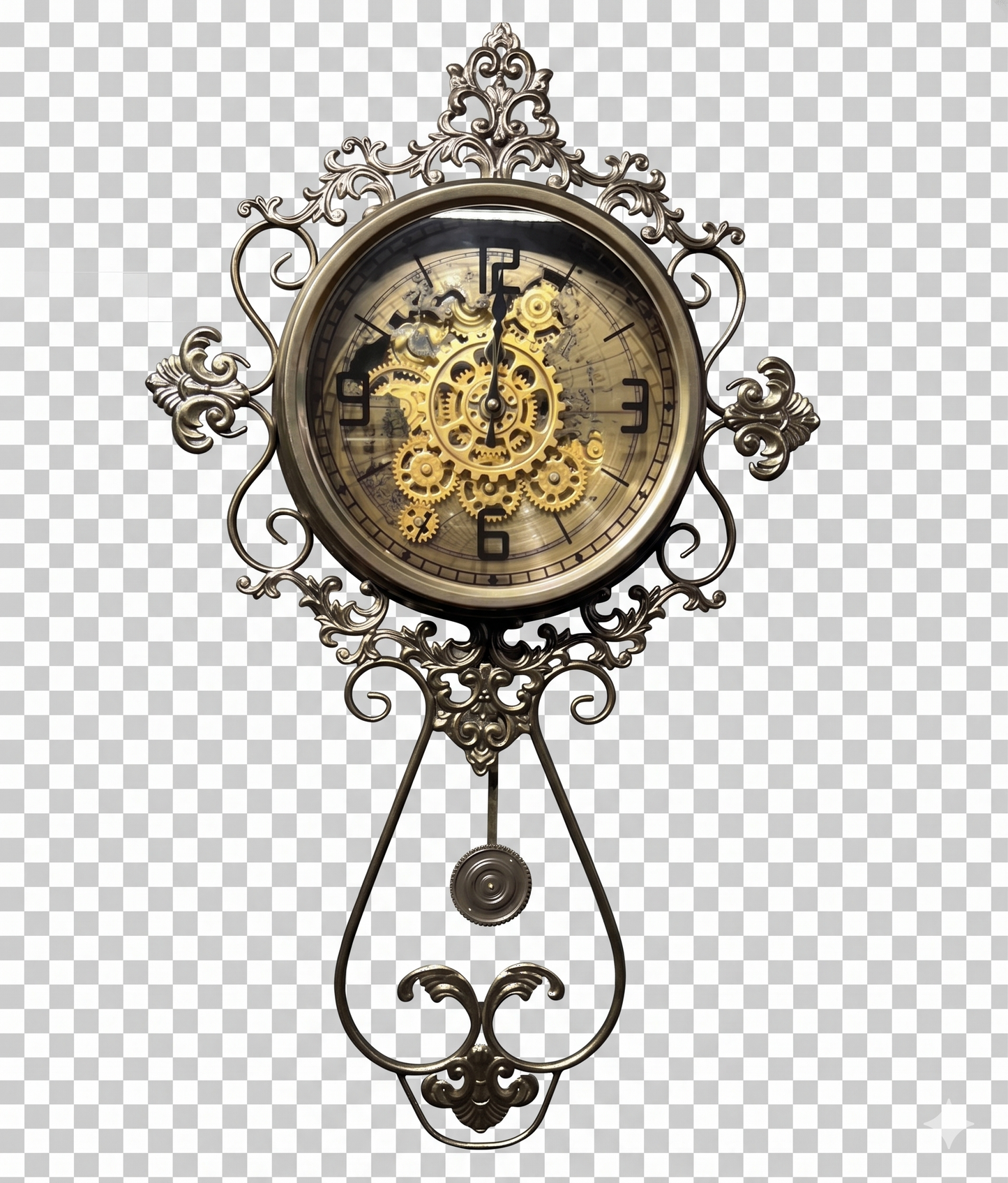 "Victorian Grandeur" Ornate Pendulum Wall Clock Decor