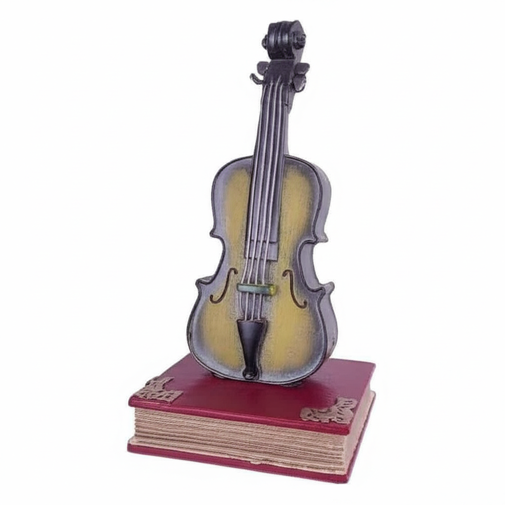 Miniature Cello on Book – Vintage Musical Accent