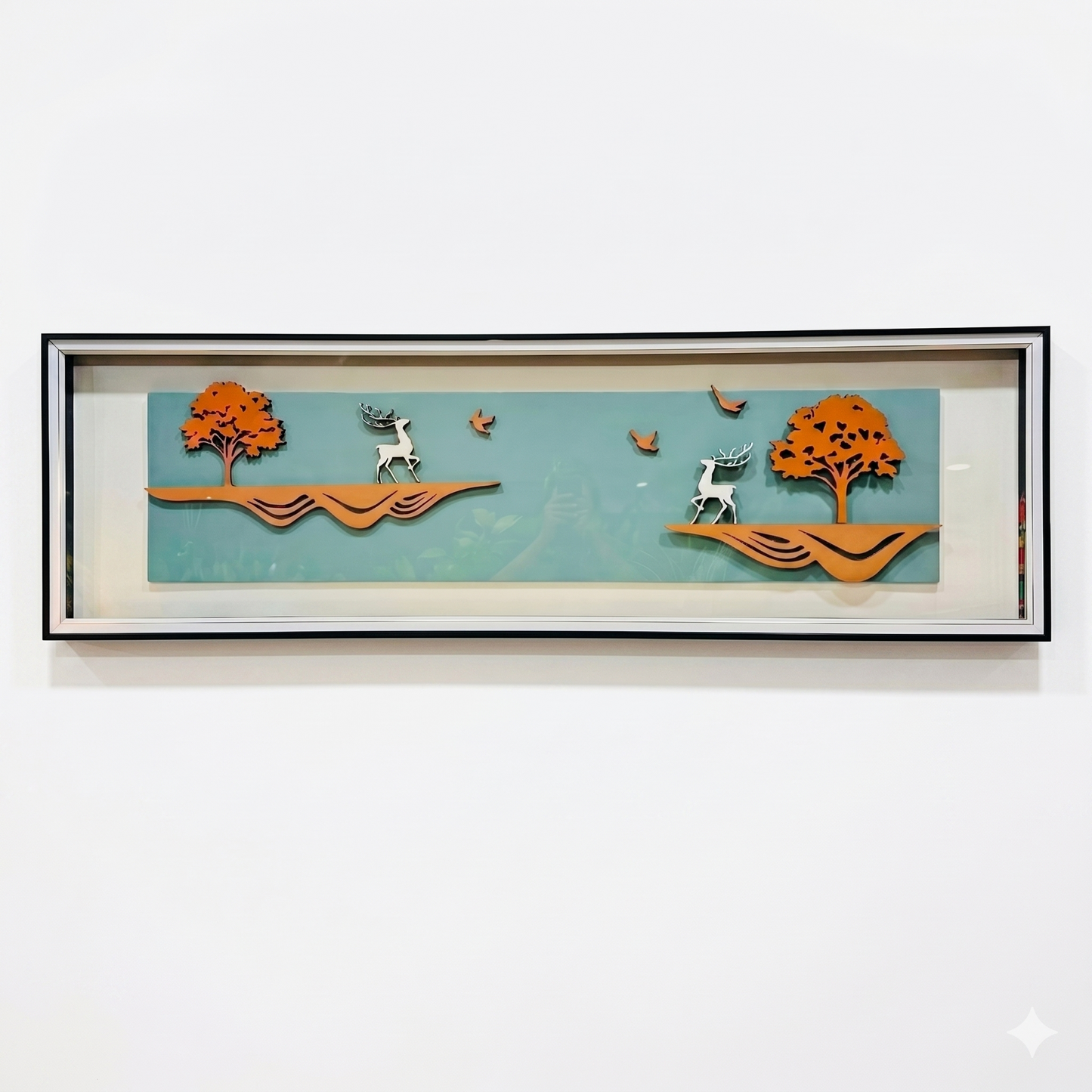 Enchanted Forest Panorama – Premium 3D Deer & Nature Glass Frame - view 2