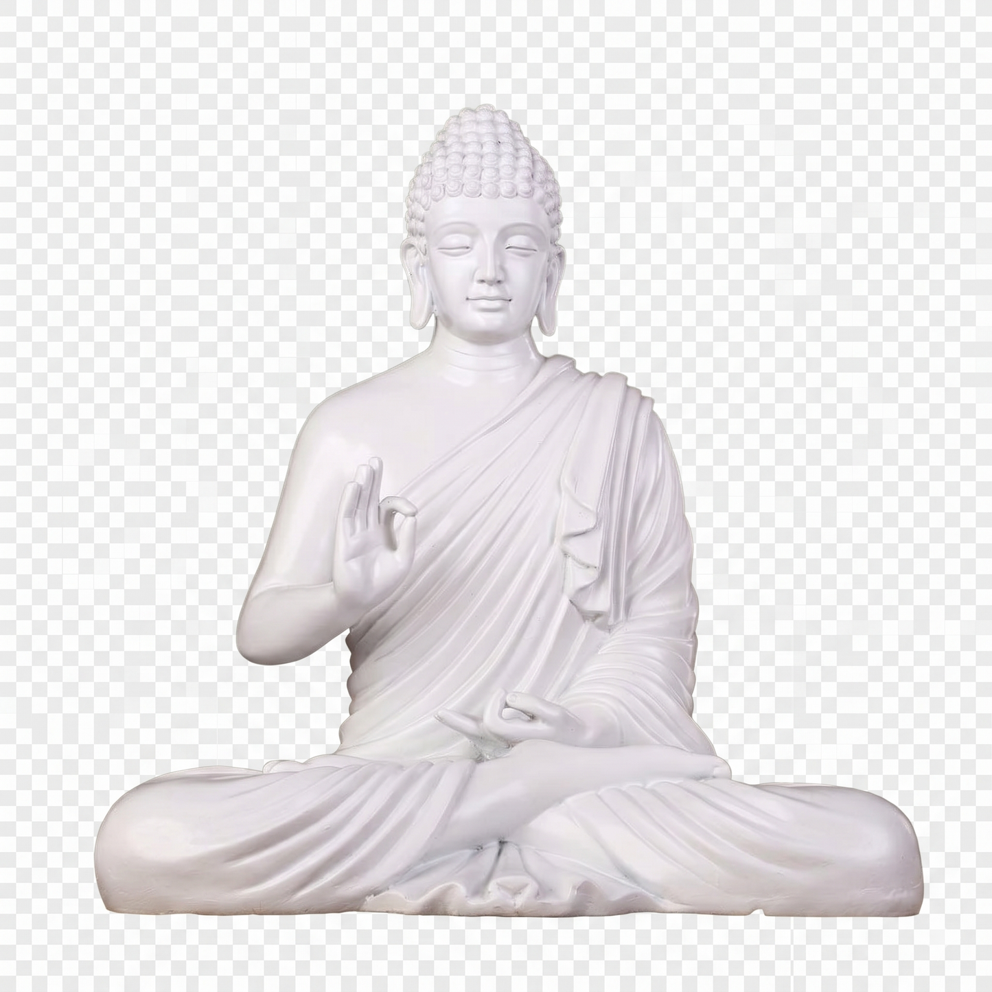 Pure White Meditating Buddha Statue – Minimalist Zen Decor