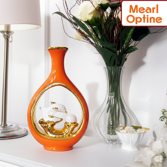 Crystal Dolphin Vase – Elegant Decorative Piece