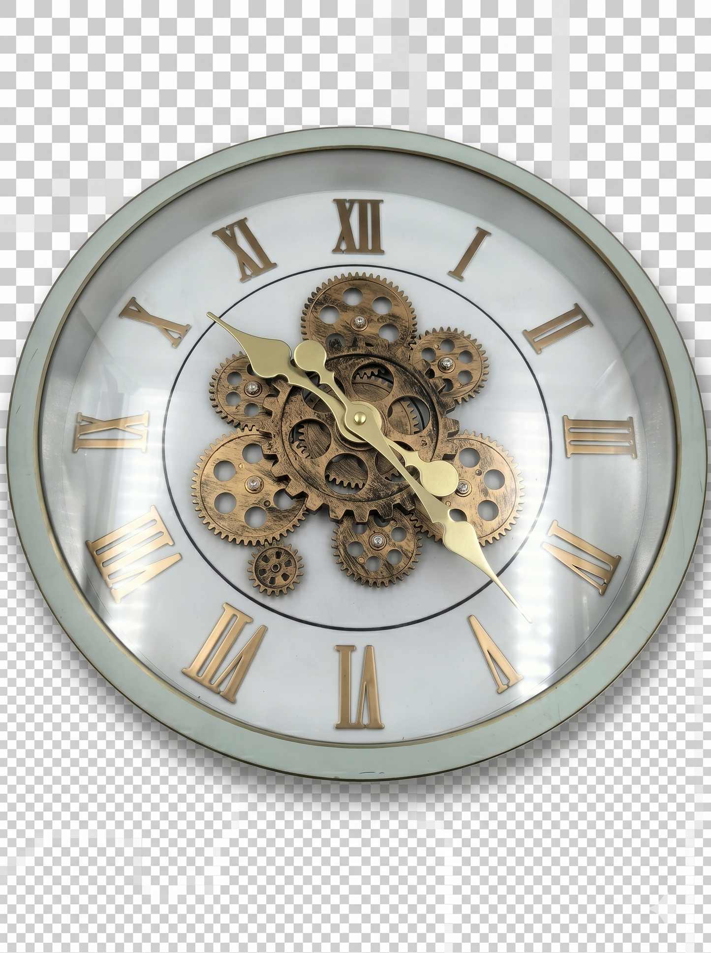 Elegant Mechanics - Classic White Gear Wall Clock Decor
