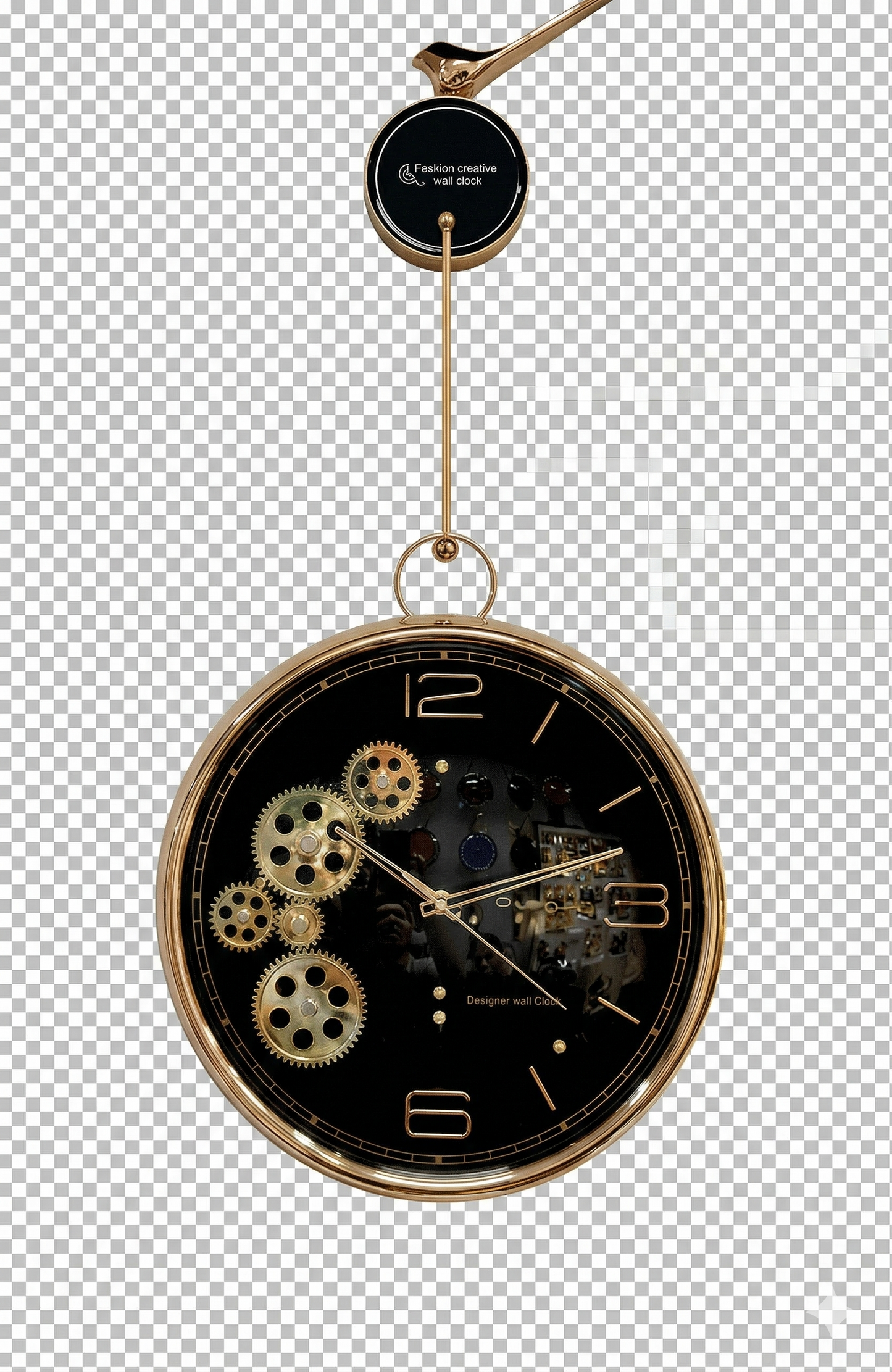 Elite Pendulum Gear Clock – Rose Gold & Onyx Edition