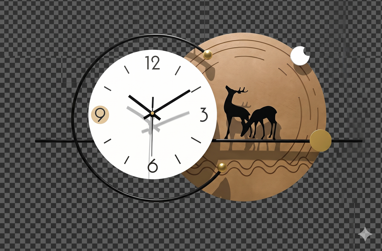 Forest Tranquility - Modern Wall Clock Decor with Deer Motif