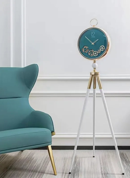 Gear Clocks with Floor Tripod Stand for Home Decoration