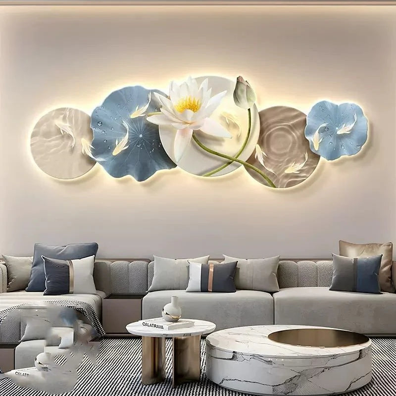 White Lotus LED Wall Art – Elegant and Serene Statement Piece