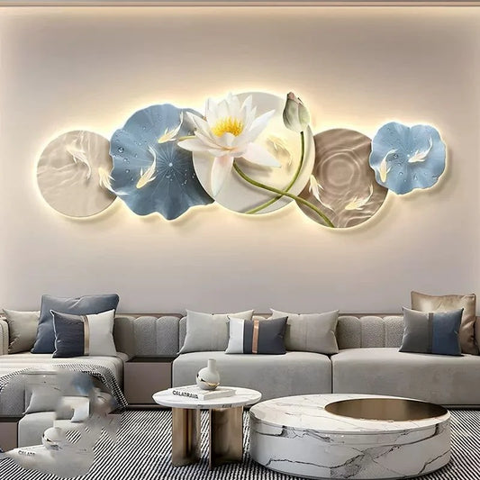 White Lotus LED Wall Art – Elegant and Serene Statement Piece