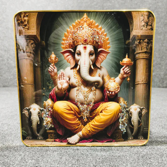 Divine Lord Ganesha Wall Painting with Glossy Finish