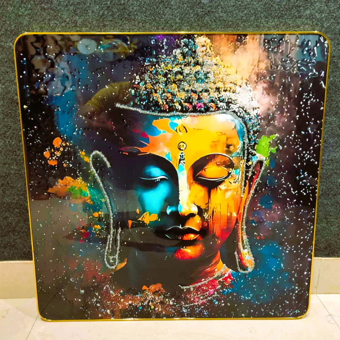 Serene Buddha Wall Painting with Glossy Finish