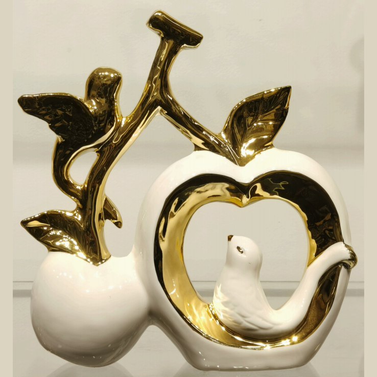 Crystal Bird Vase – Gilded Elegance with Avian Charm