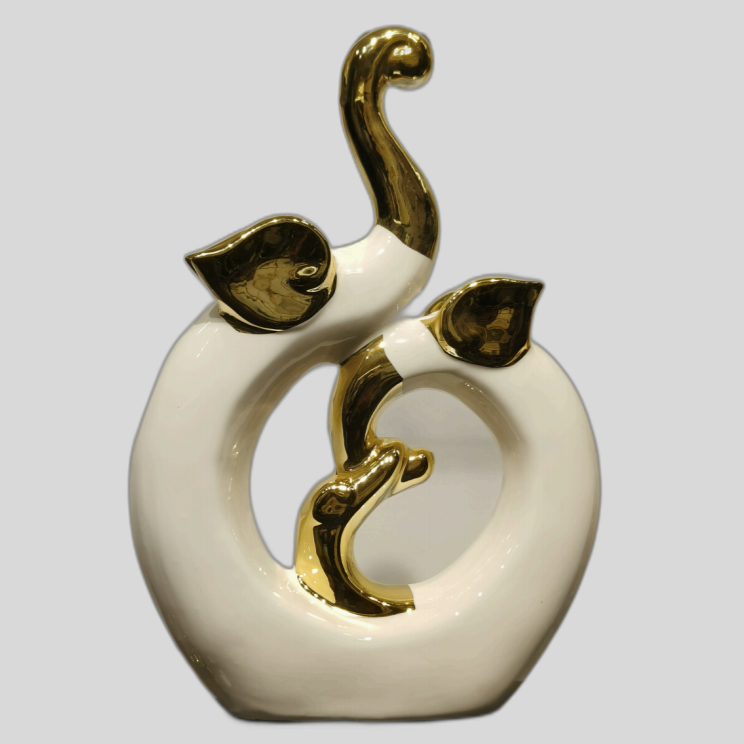 Crystal Elephant Vase Big – Majestic Golden Embrace