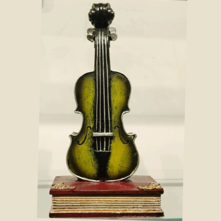 Miniature Cello on Book – Vintage Musical Accent