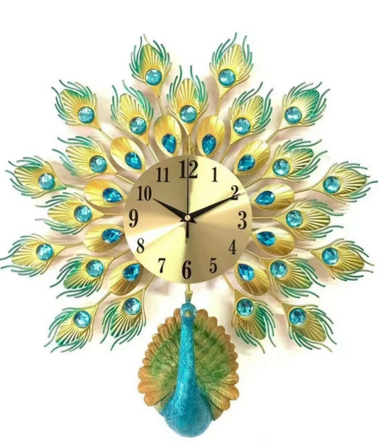 Artistic Peacock-Style Wall Clock: Elegance Meets Functionality 50cm x 50cm