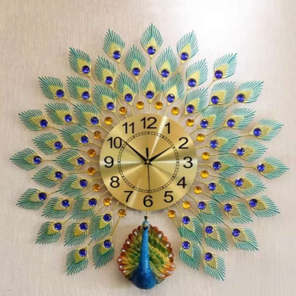 Elegant Peacock-Style Wall Clock: A Fusion of Art and Functionality 70cm x 65cm