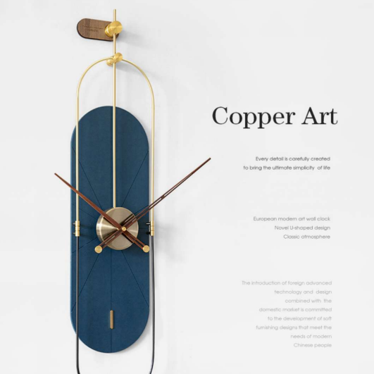 Copper Art Capsule Wall Clock: A Blend of Elegance and Functionality 36 x 8 Inch