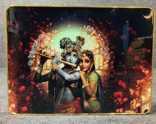 Divine Radha Krishna Wall Painting with Glossy Finish