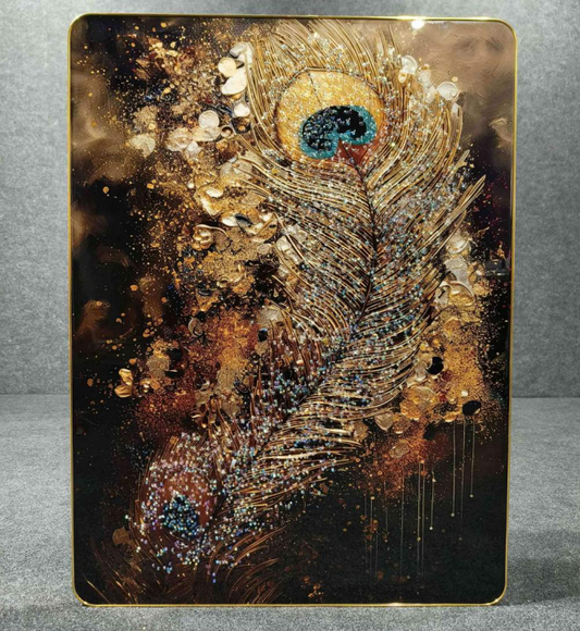 Elegant Peacock Crystal Art