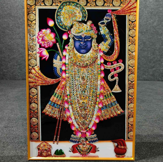 Divine Shrinathji Wall Painting with Premium Aluminum Frame