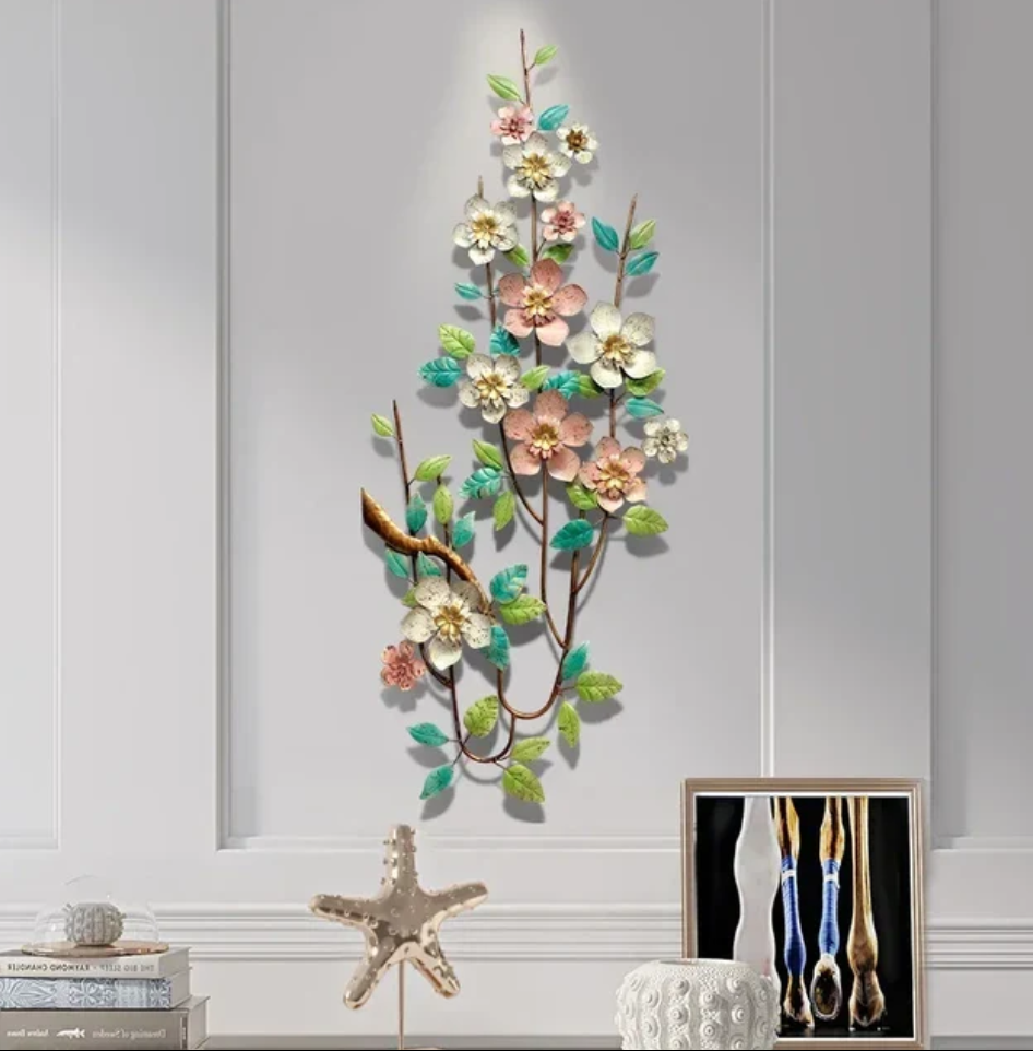 Delicate Floral Metal Wall Art - A Touch of Spring