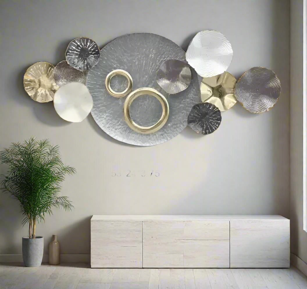 Organic Circles - Textured Metal Wall Sculpture