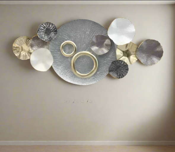 Organic Circles - Textured Metal Wall Sculpture