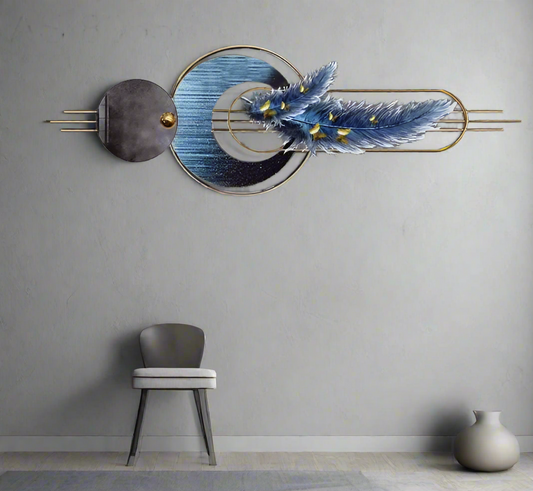 Celestial Feathers - Abstract Metal Wall Sculpture