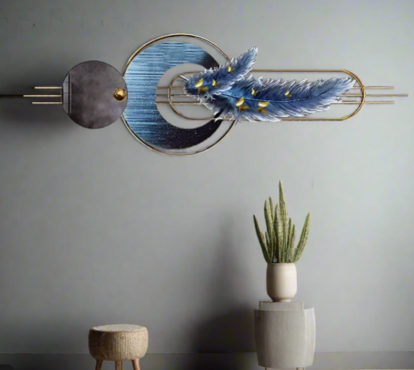 Celestial Feathers - Abstract Metal Wall Sculpture