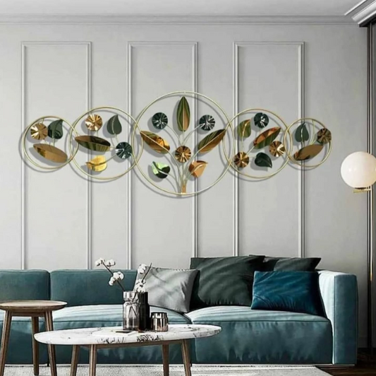 Leafy Circles - Modern Metal Wall Sculpture