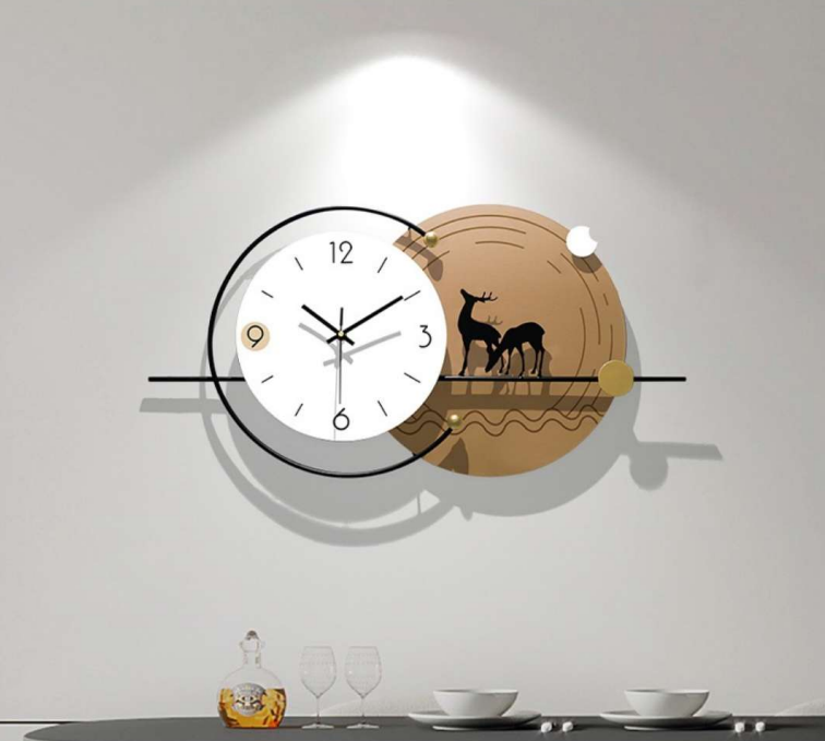 Forest Tranquility - Modern Wall Clock with Deer Motif