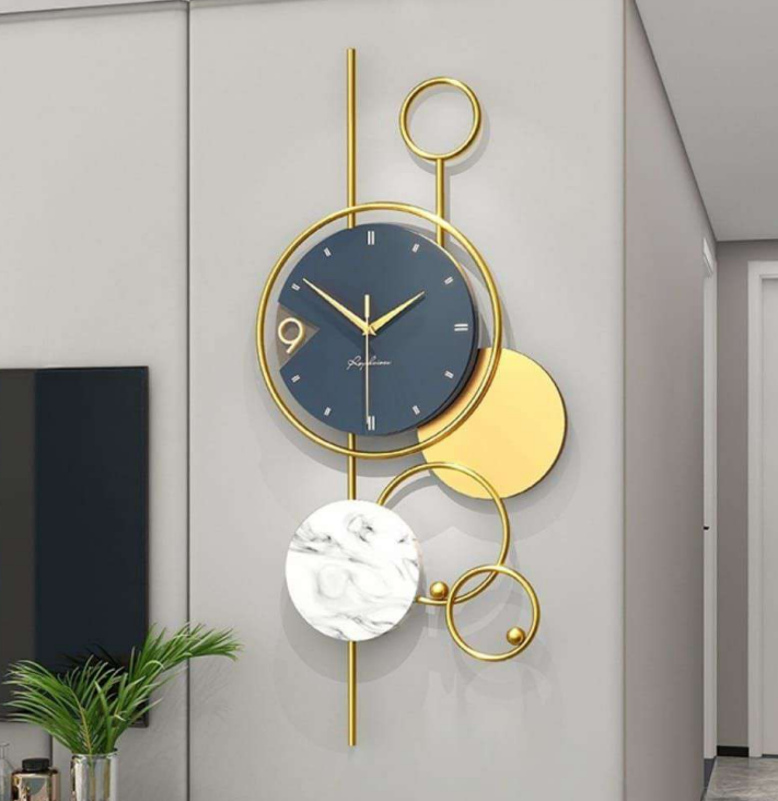 Golden Orbit - Modern Abstract Wall Clock