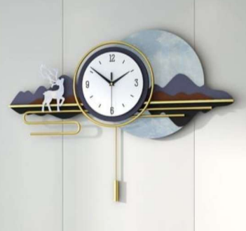 Serene Meadow - Modern Wall Clock with Nature Scene