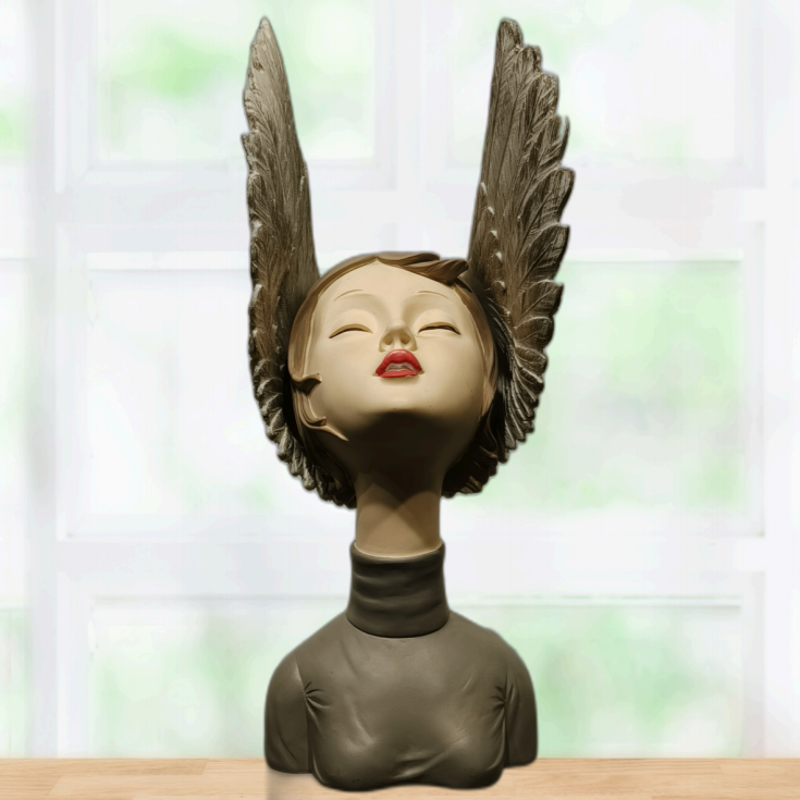 Angel Girl Bust with Wings – Ethereal Serenity