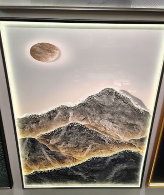 Celestial Peaks - Illuminated 3D Mountainscape Wall Art