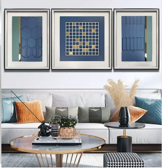 Urban Grids – 3 Piece Luxury Wall Decor Set