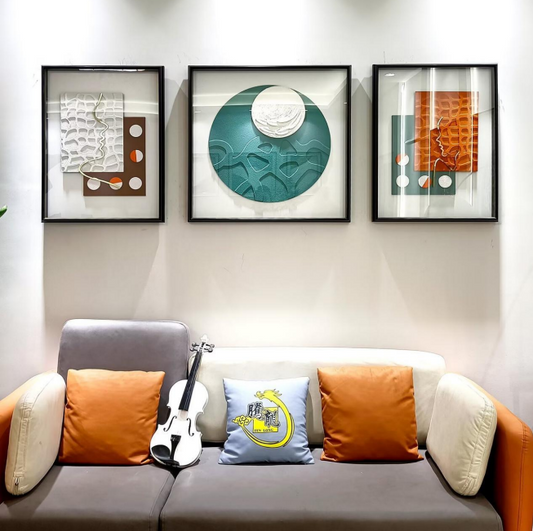 Geometric Harmony – 3 Piece Luxury Wall Decor Set