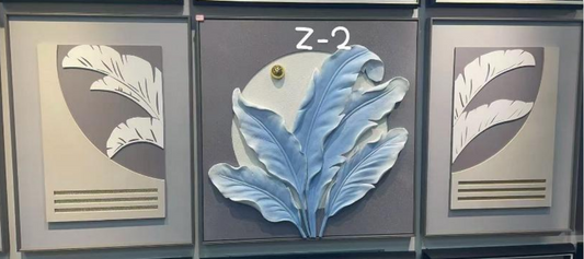 Blue Fern Elegance – 3 Piece Luxury Wall Decor Set