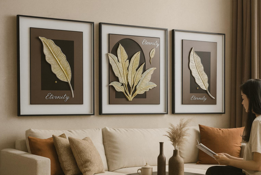 Golden Eternity – 3 Piece Luxury Wall Decor Set