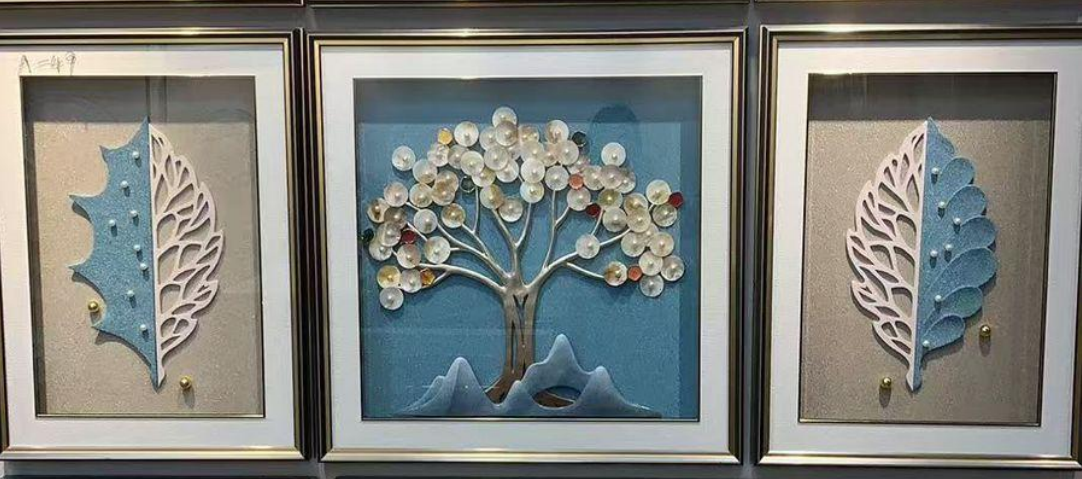 Pearl Blossom Harmony – 3 Piece Luxury Wall Decor Set