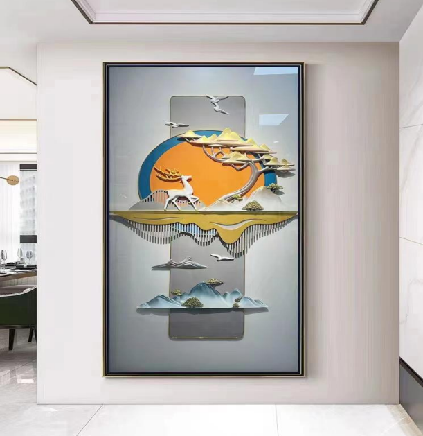 Golden Horizon – 3D Vertical Wall Art