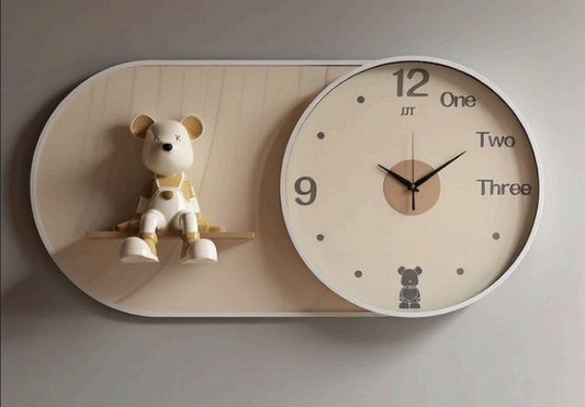 Whimsical Bear Companion Clock – 3D Wall Art
