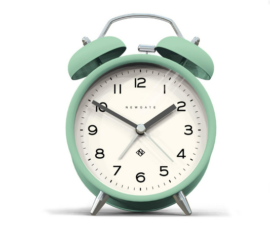 Retro Twin-Bell Alarm Clock – Classic Vintage Style in Mint Green