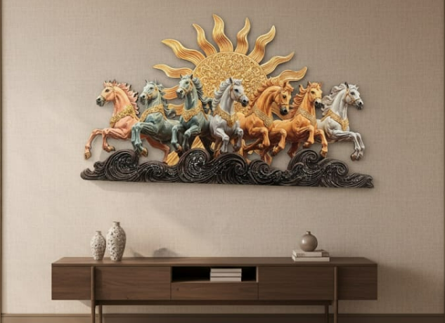 Seven Galloping Horses 3D Wall Art – Solar Victory Edition